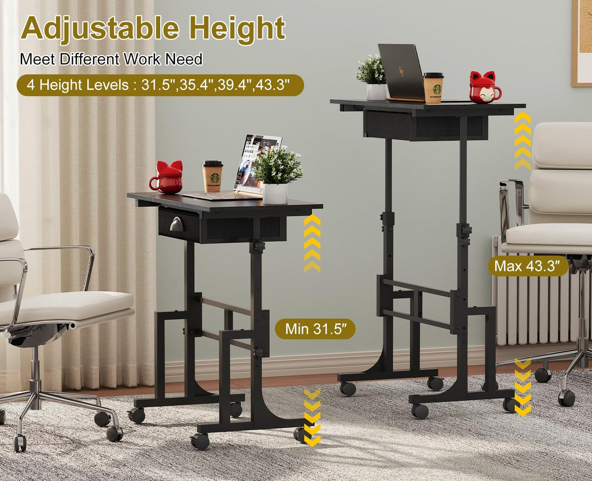 Cidaziya desk on wheels enables easy mobility and flexible room setup.