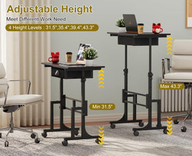 Cidaziya desk on wheels enables easy mobility and flexible room setup.