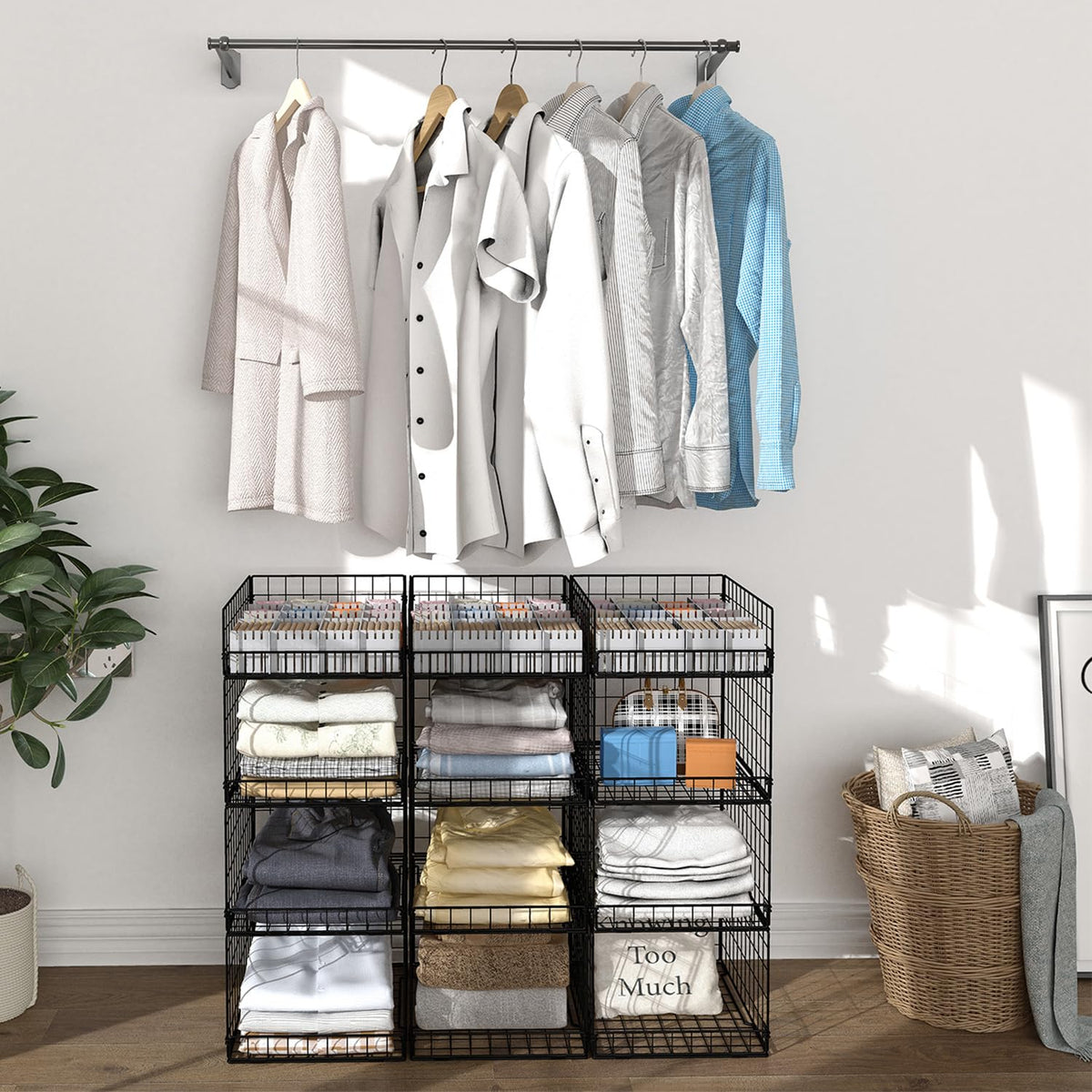 Cidaziya foldable storage bins – collapsible and space-saving when not in use.