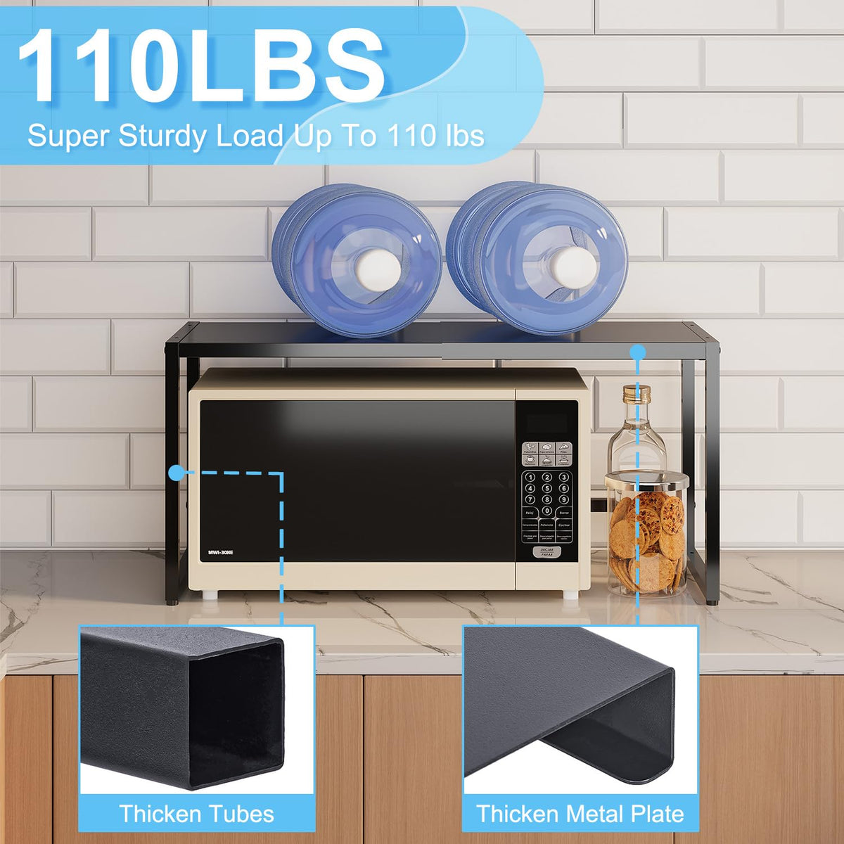 Cidaziya heavy-duty shelf supports up to 110 lbs for durable storage
