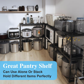 Cidaziya pantry shelf stores heavy items neatly for quick access