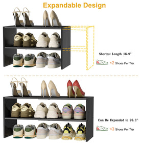 Cidaziya black shoe rack adds modern style to storage