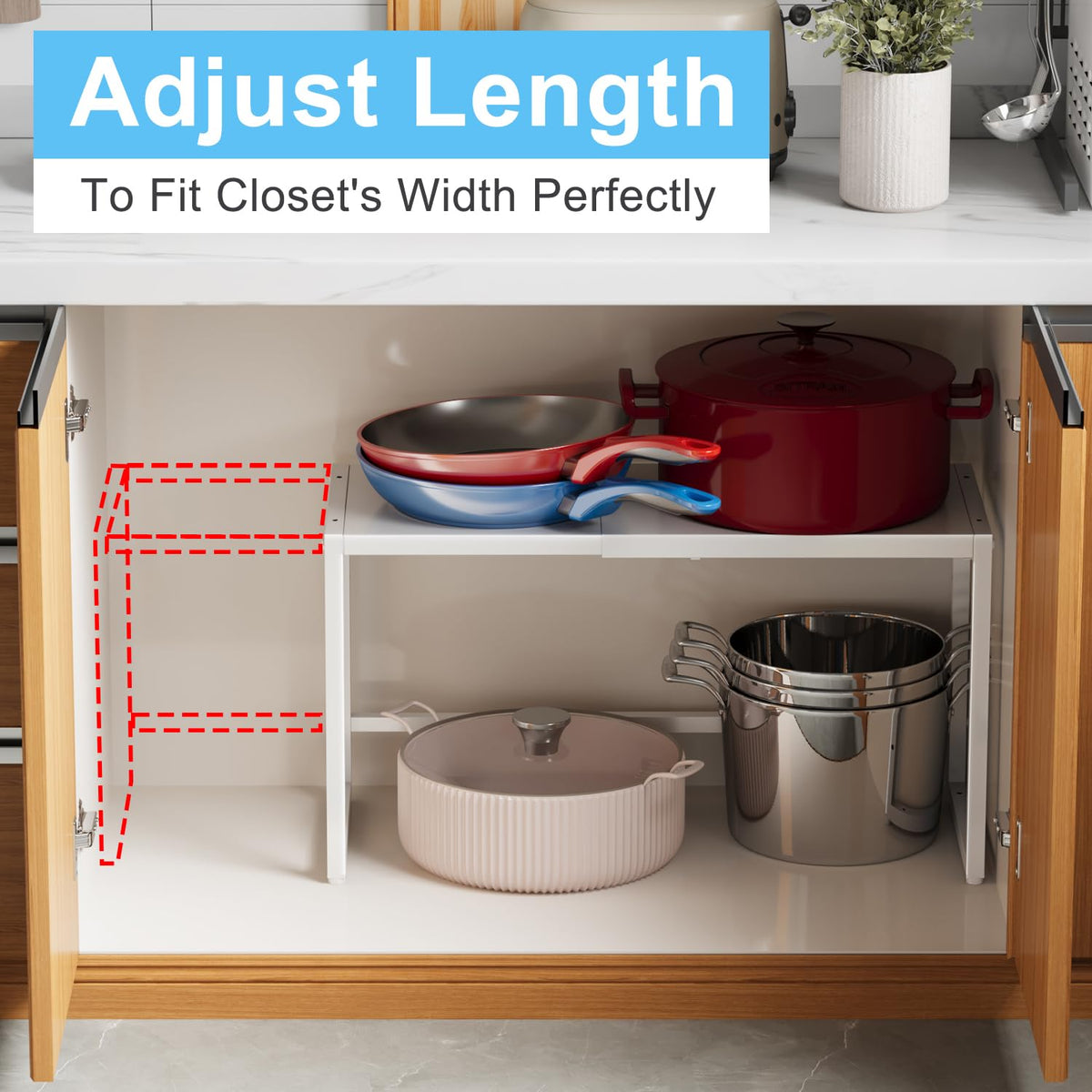Cidaziya pantry storage shelf helps heavy items stay neatly stored.