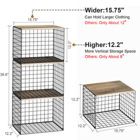 Cidaziya stackable closet shelf with see-through design for quick access.