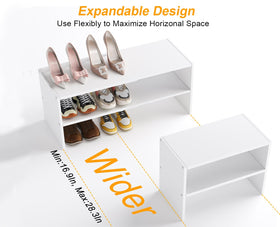Cidaziya stackable iron wood shoe rack shows strong construction