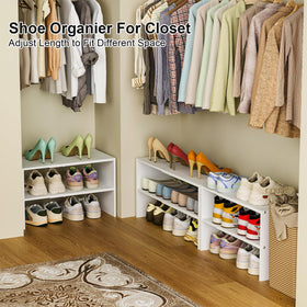Cidaziya two-tier rack fits tight spaces like closets and entryways.