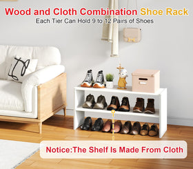 Cidaziya two-tier shoe shelf side view emphasizing sturdy structure for durable daily use.