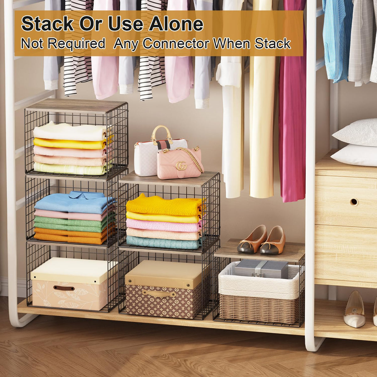 Cidaziya wardrobe system compatible storage unit for organized closets.