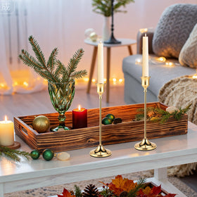Cieex elegant table decor with gold candle holders for refined ambiance