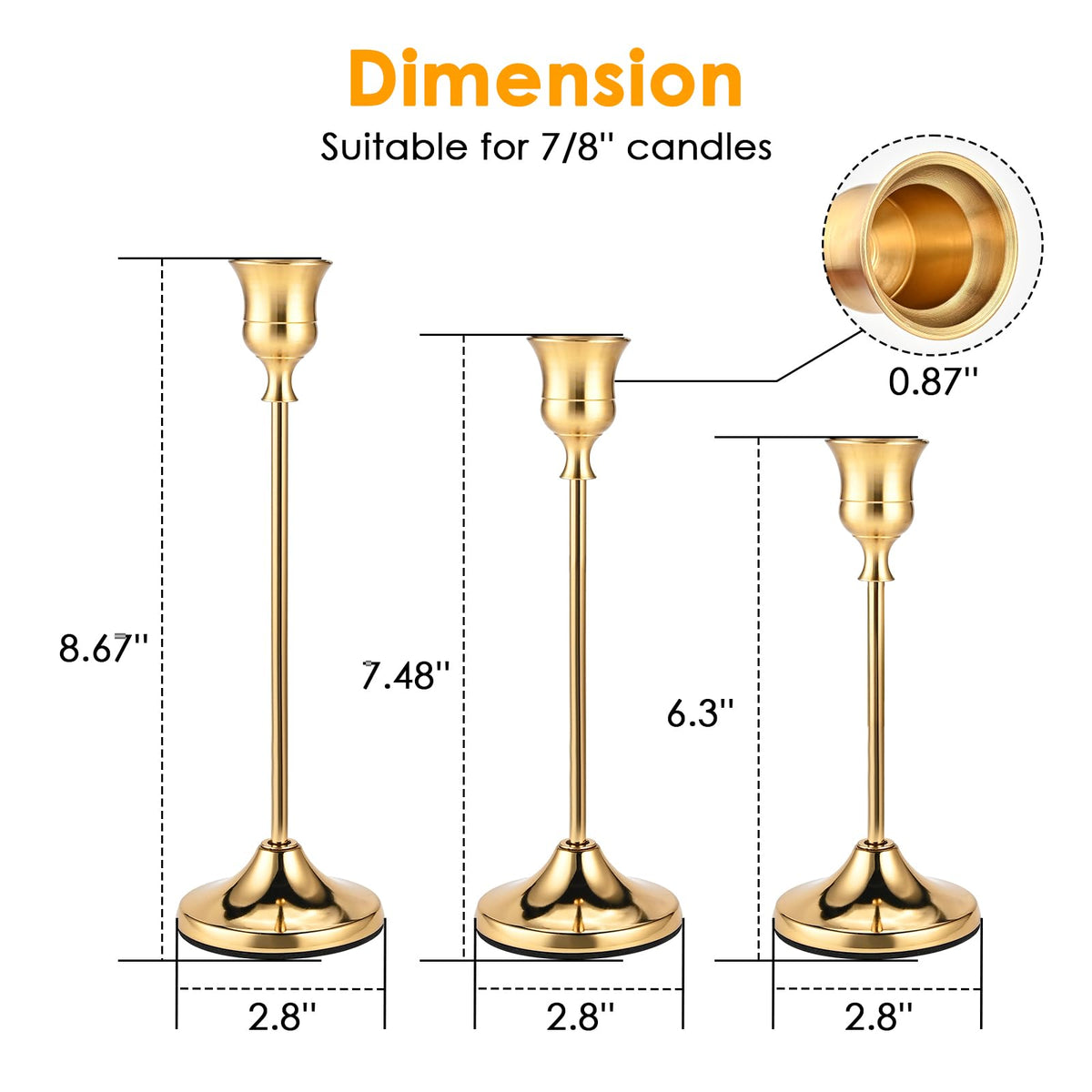 Cieex brass gold candle holders tall at 8-67 inches highlight dramatic vertical accents
