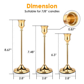 Cieex brass gold candle holders tall at 8-67 inches highlight dramatic vertical accents