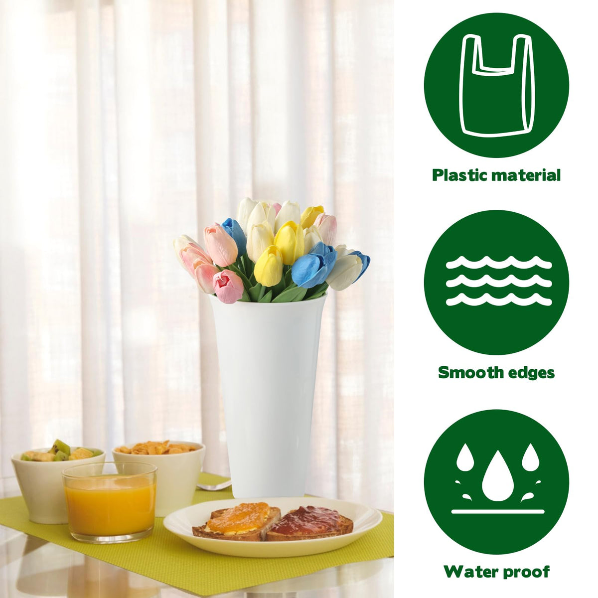 CIEOVO round vase design in white for elegant table displays.