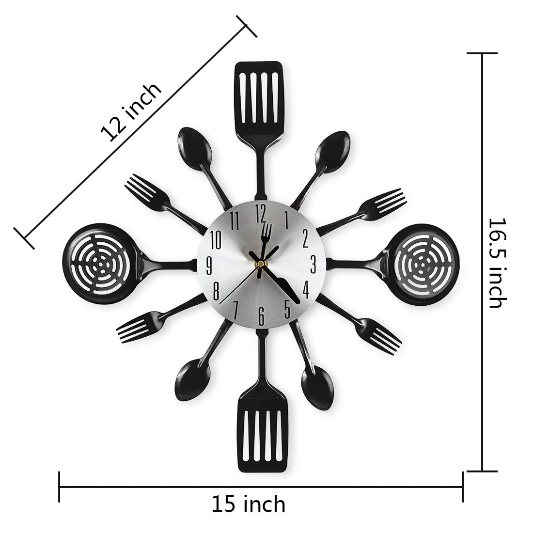 CIGERA silver dial featuring 3D fork and spoon design for playful elegance