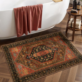 Ciicool 2x3ft red boho rug entryway floor emphasizes slip-free setup