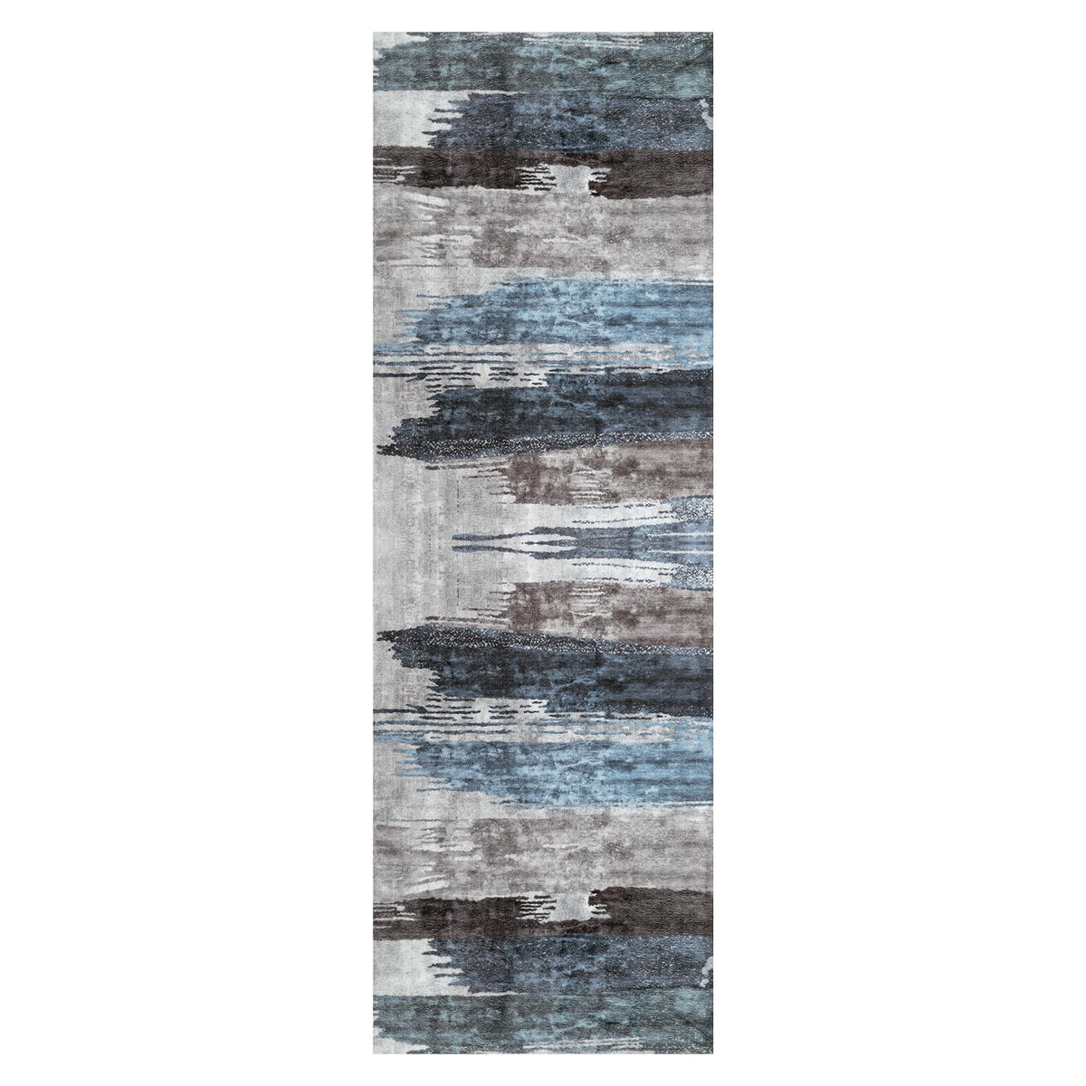Ciicool navy-grey abstract print adds contemporary flair to hallways.