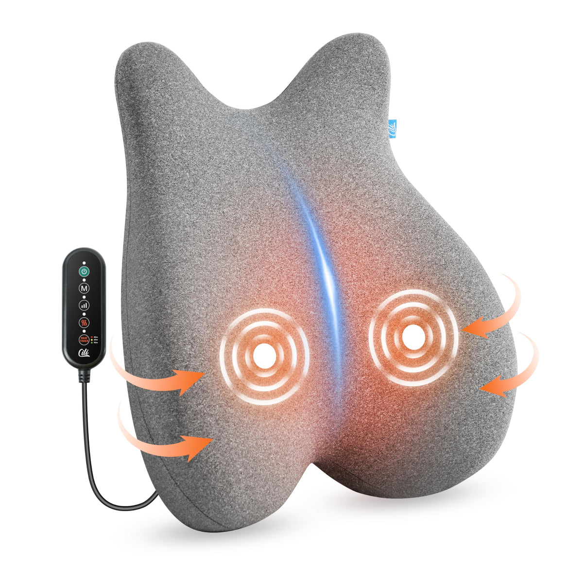 CILI heated lumbar support pillow provides ergonomic comfort for office chairs.