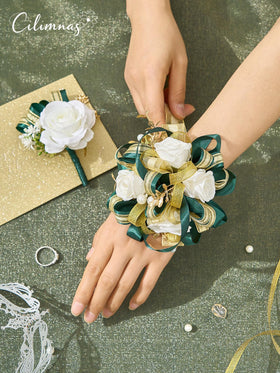 Cilimnas boutonniere close-up with gold foliage detail