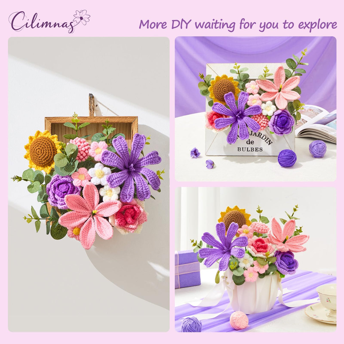 Cilimnas colorful cotton yarn flowers with vibrant, odor-free appeal