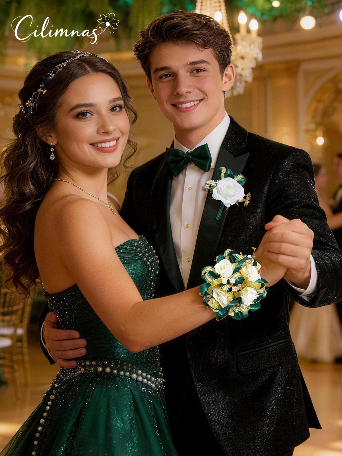 Cilimnas wrist corsage with adjustable satin ribbon fit