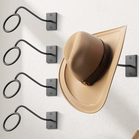 Cinati cowboy hat rack wall-mount four-pack keeps hats organized and accessible