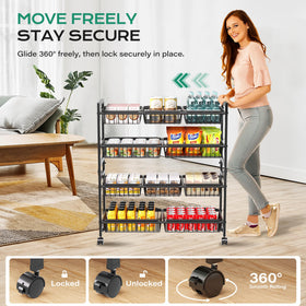 Cinati easy-assembly pantry cart arrives ready to organize your space.
