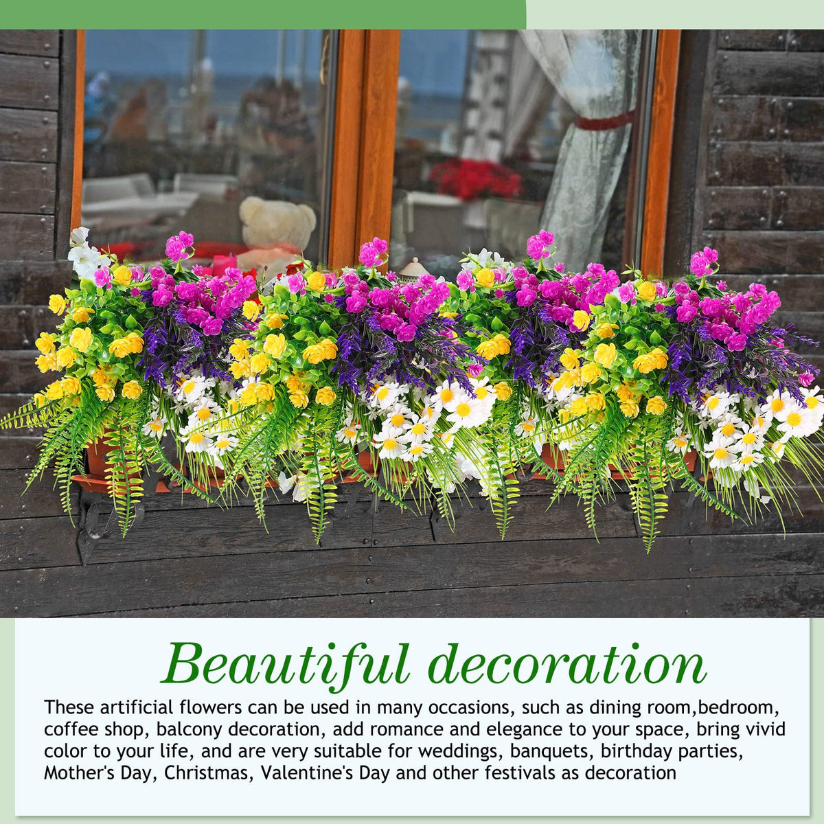 Cindeer outdoor porch decor with UV-resistant stems that withstand weather