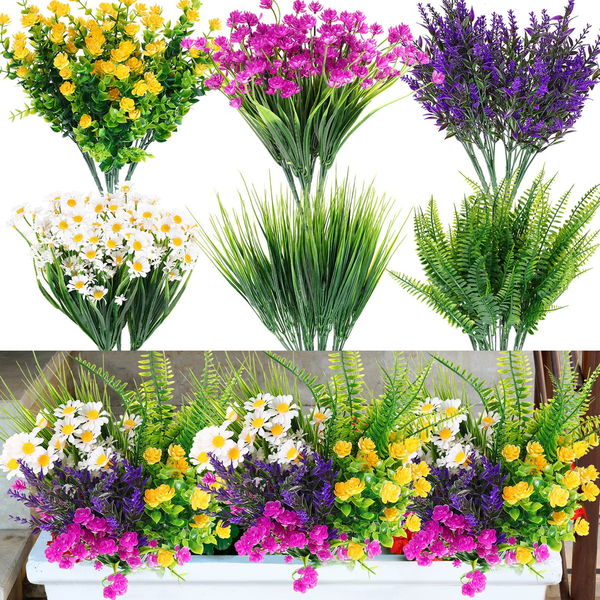 Cindeer 24-bundles yellow eucalyptus roses for outdoor decor with vibrant lasting color