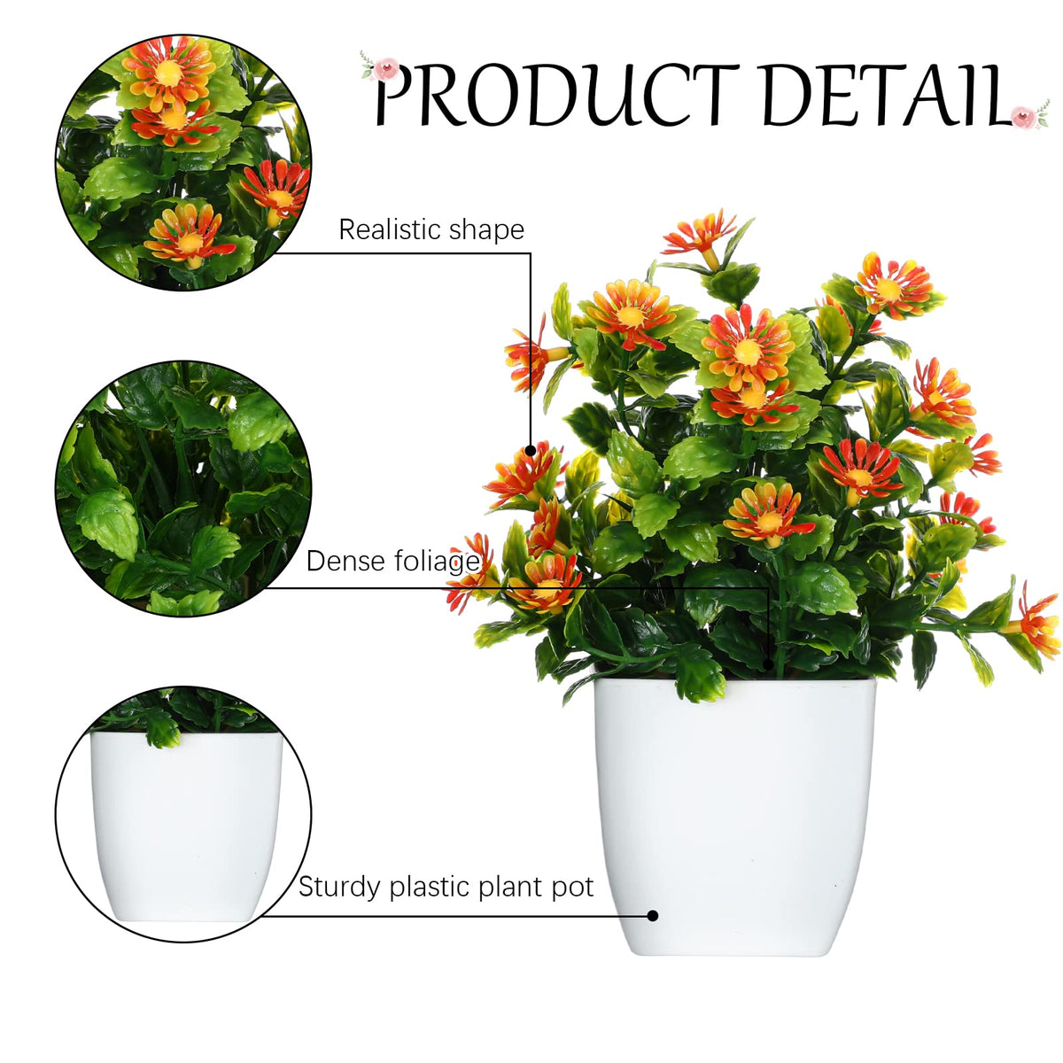 Cindeer artificial small decorative plants ideal for bright home accents.