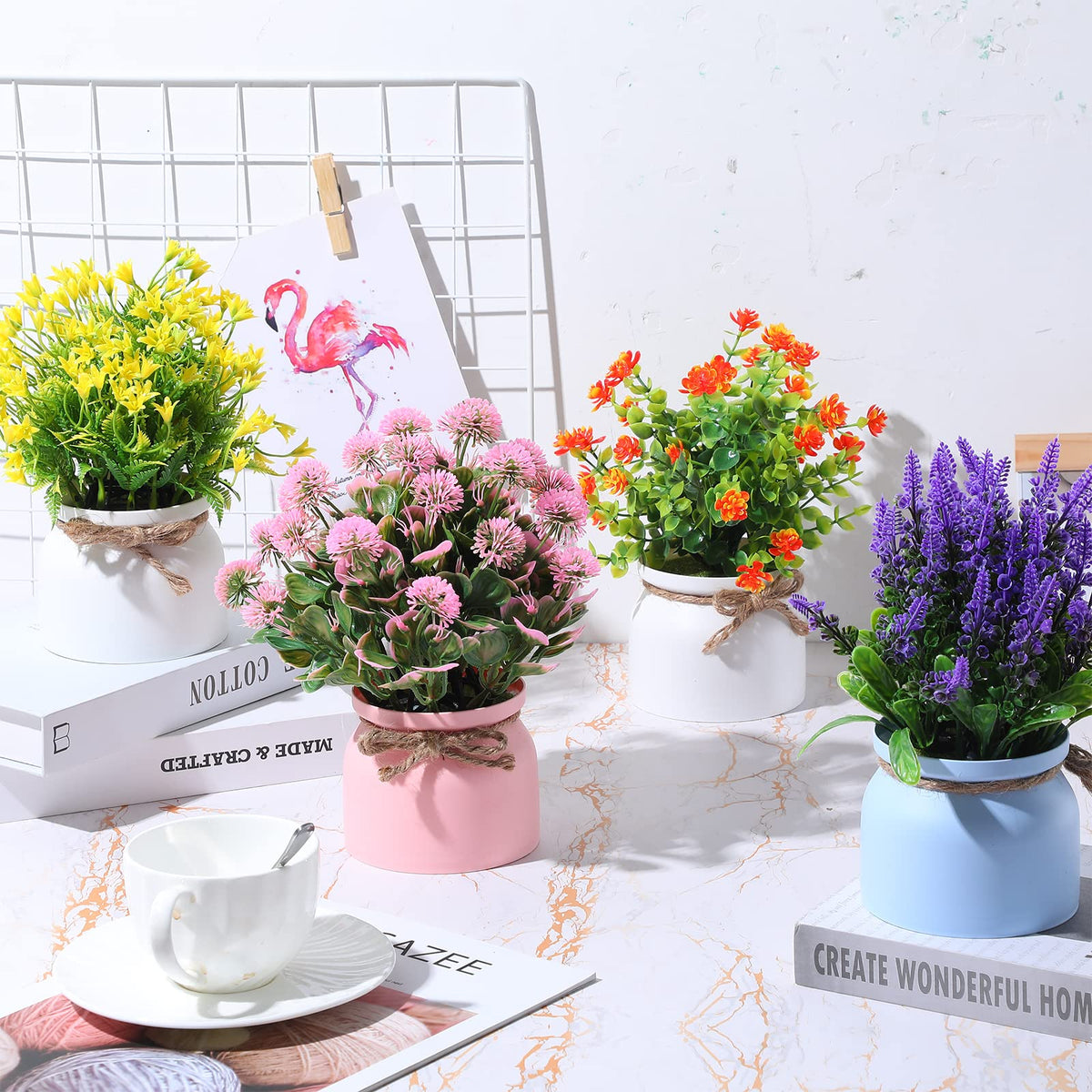 Cindeer colorful flower collection provides varied textures for lively table centerpieces