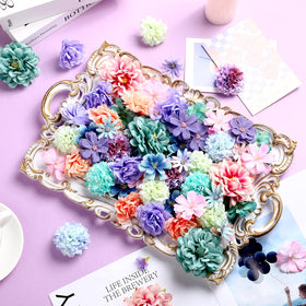 Cindeer fake flower heads mixed set for bouquets and centerpieces