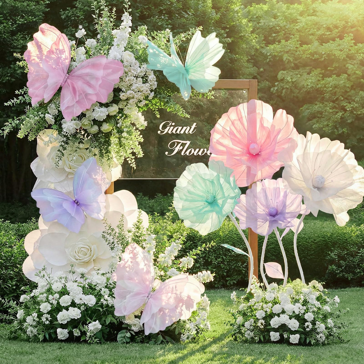 Cinnvoice 3D butterfly flower decor 20 inch creates immersive visual impact.