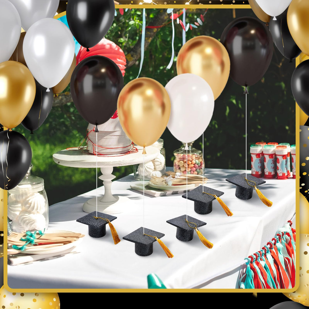 Cinnvoice balloon weight supports photo booth backgrounds for memorable shots.