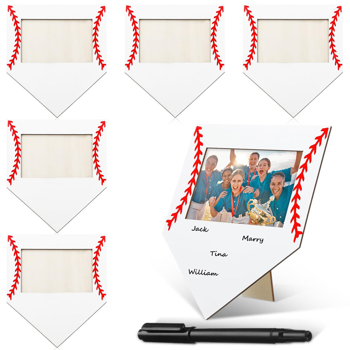 Cinnvoice baseball frame collection shown together for team memories and versatile tabletop decor.