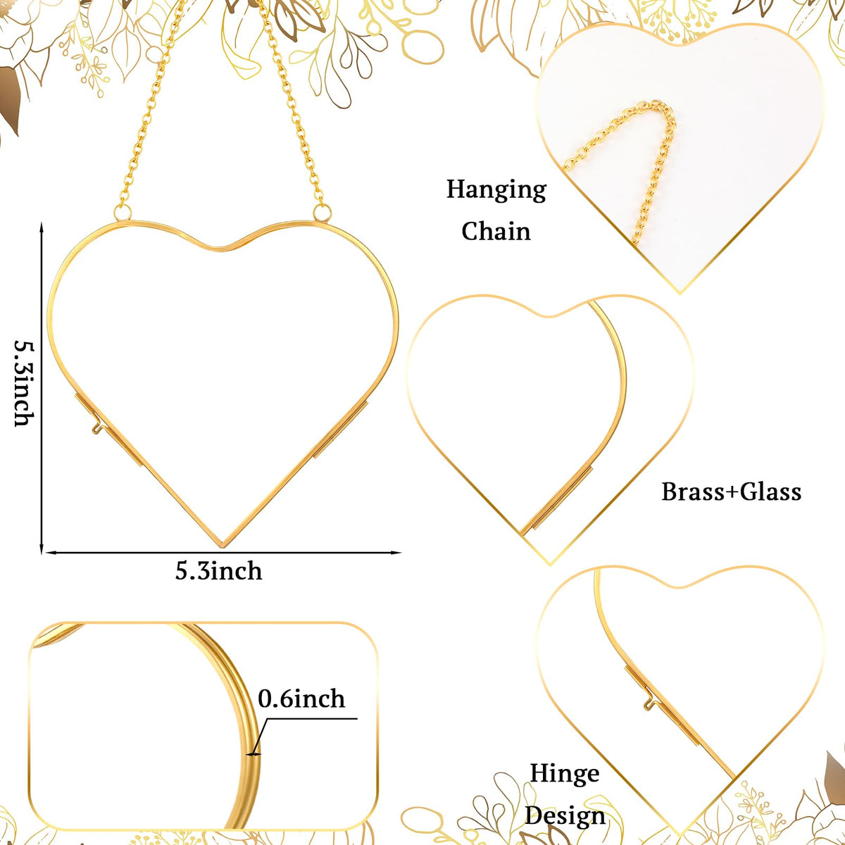Cinnvoice double-glass heart frame closeup highlights sturdy construction for lasting display.