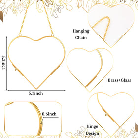 Cinnvoice double-glass heart frame closeup highlights sturdy construction for lasting display.