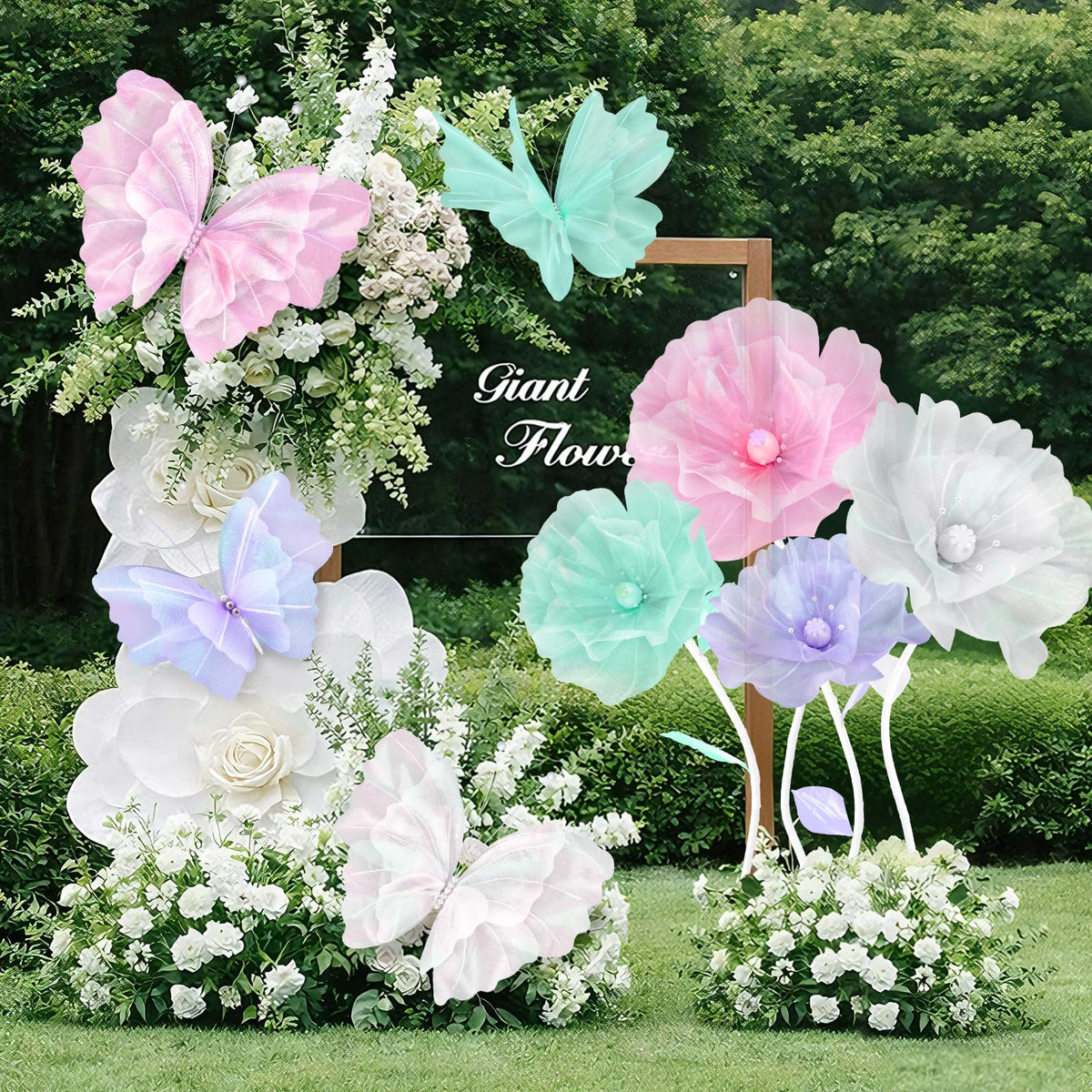 Cinnvoice giant butterfly decoration 20 inch for dramatic wedding backdrop.