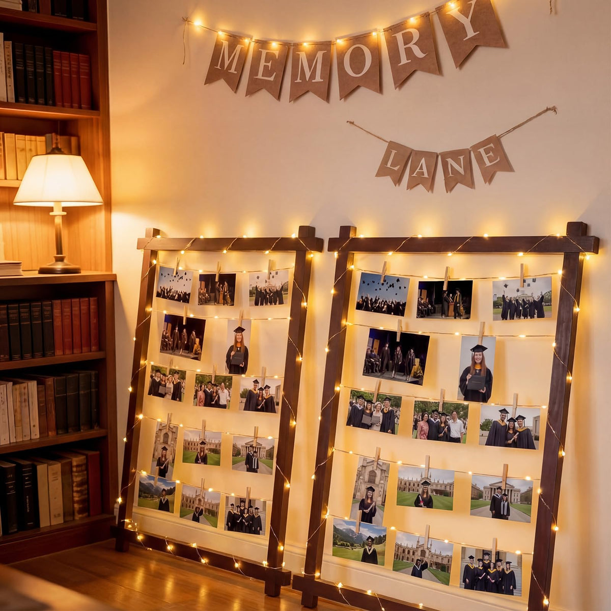 Wooden frames measure 31 by 23 inches, ideal as a centerpiece.