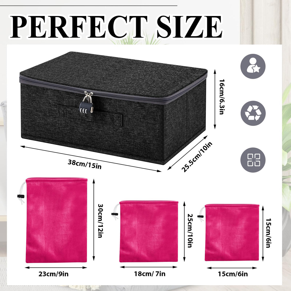 Cinnvoice lockable toy box with lid open, easy access for safe storage.