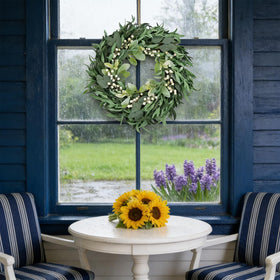 CIR OASES front door wreath suitable for indoor walls or windows in any season.