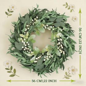 CIR OASES olive wreath close-up of leaves shows lifelike texture and color.
