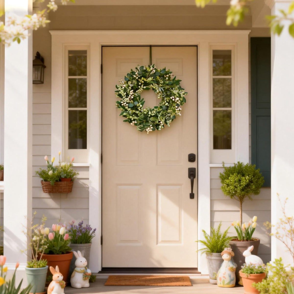 Cir Oases wreath fluffing tip helps restore fullness after shipping.