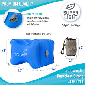 Circa Air knee pillow used between knees for side-sleep comfort.