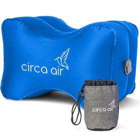 Circa Air inflatable knee pillow shown in compact size for travel ease.