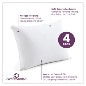 CirclesHome pillow protector breathable cotton texture showcasing cooling comfort.