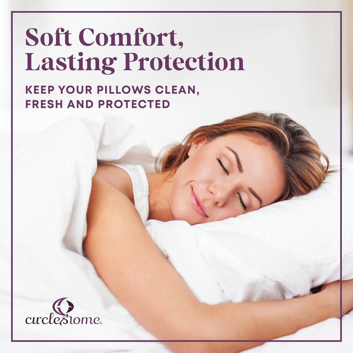CirclesHome pillow protector shields pillows from dust and debris.