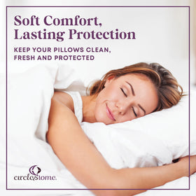 CirclesHome pillow protector shields pillows from dust and debris.