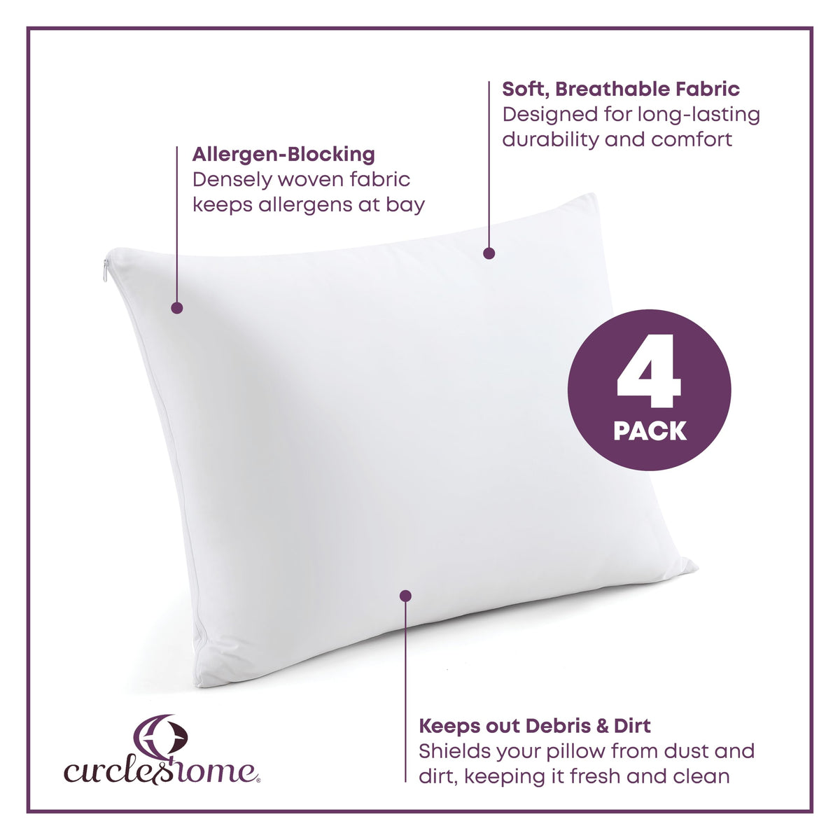 CirclesHome zippered design closeup shows secure fit and easy on/off
