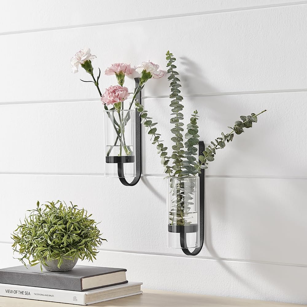 CISEANOL glass tubes with iron frame side view, ideal for plants
