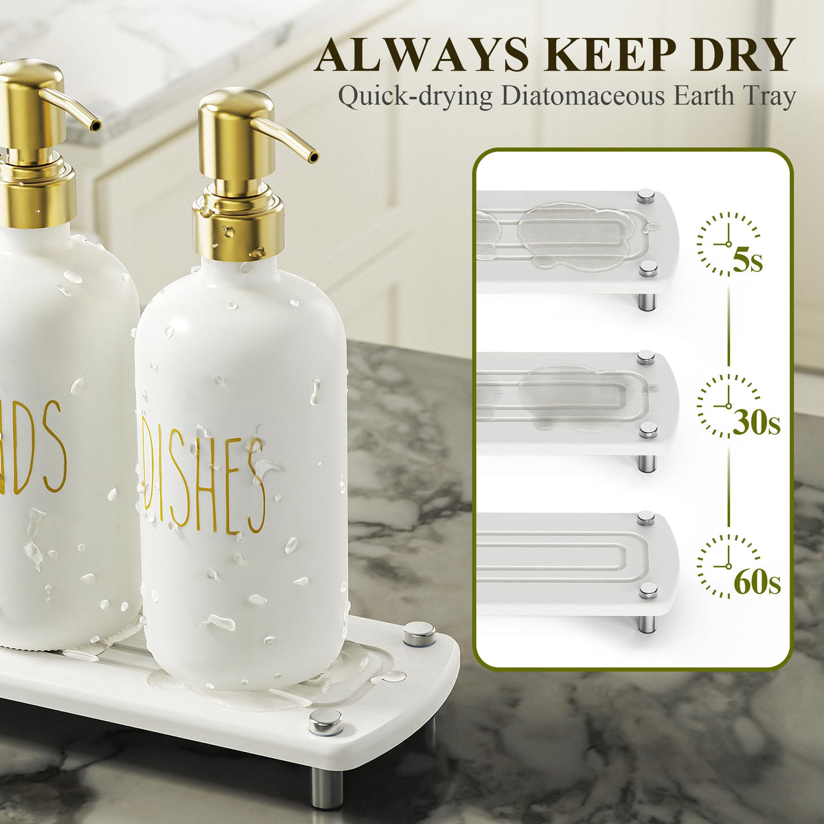 Cisily ceramic sponge holder keeps brushes within reach