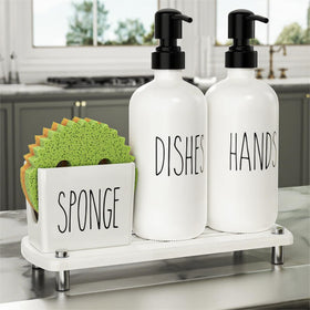 Cisily ceramic sponge holder keeps sponges neat on the kitchen counter.